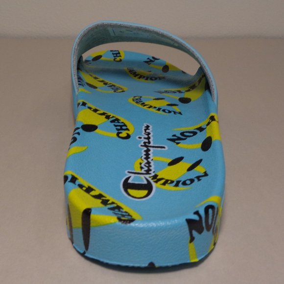 Champion Size 9 M IPO SMILE Aqua Yellow Slide Sandals New Men\'s Shoes main image 15